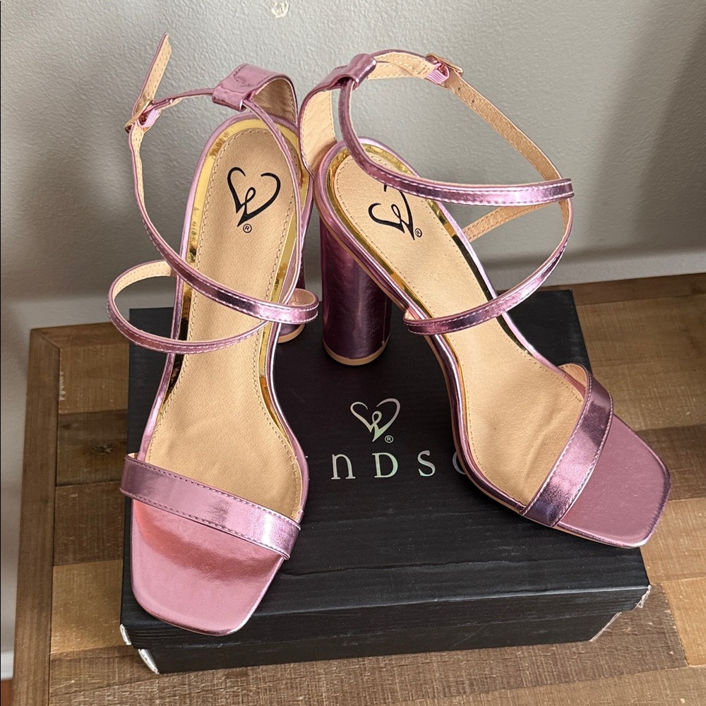 Windsor Metallic Pink Strappy Heels